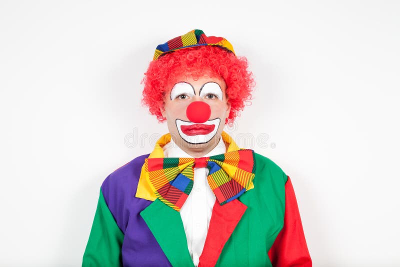 Clown with neutral face stock images