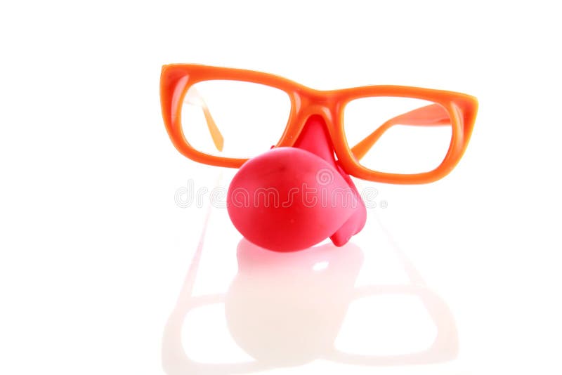 Clown Nose Glasses Isolated on White Stock Image Image of dark