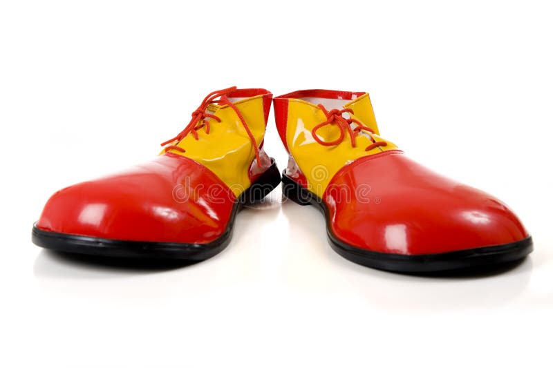 Clown Shoes on White royalty free stock photo