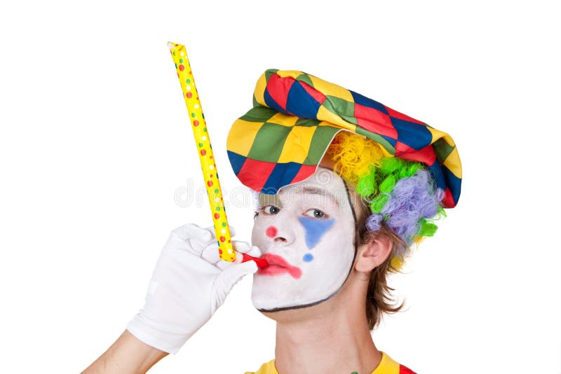Clown with whistle stock photos