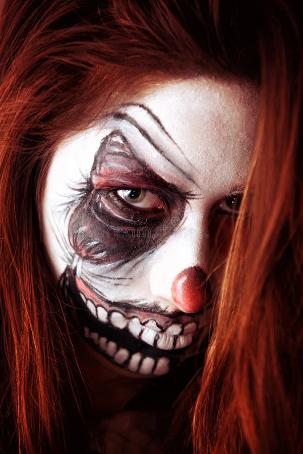 Clownframsida som paiting royaltyfri fotografi Clownframsida som paiting royaltyfri fotografi