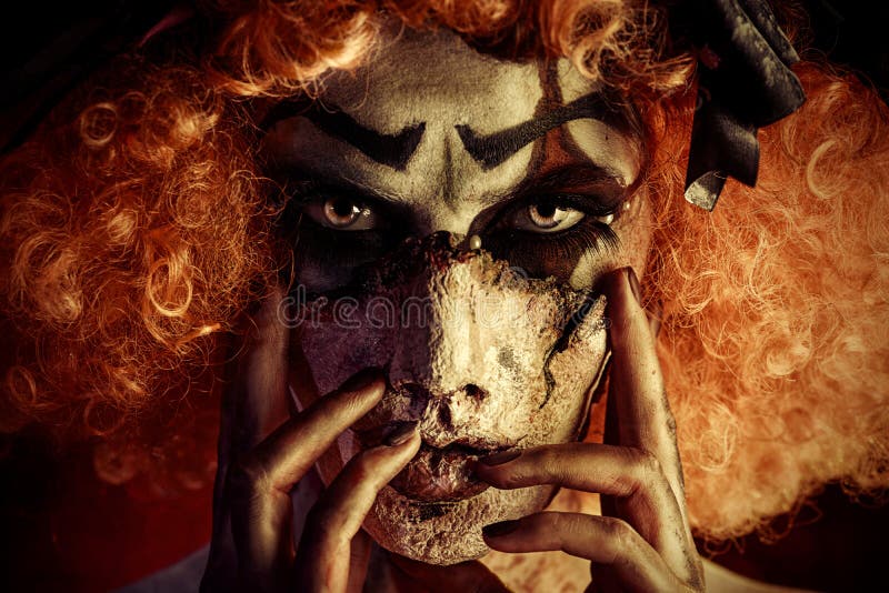 Clownmake-uphorror stockbild Clownmake-uphorror stockbild