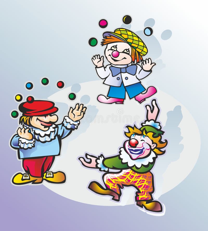 Clowns in het circus vector illustratie Clowns in het circus vector illustratie