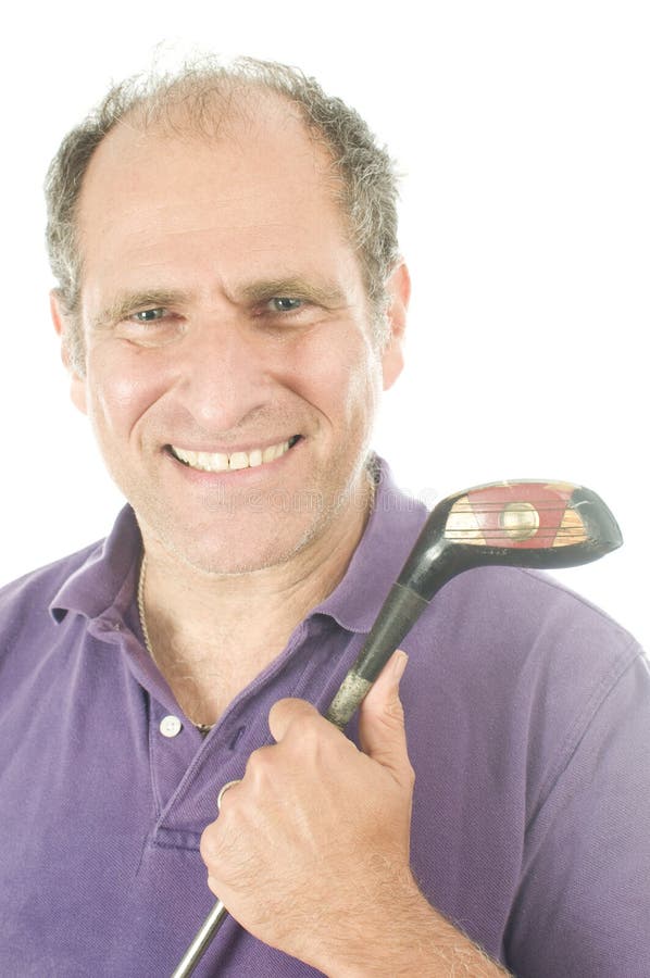 Club de golf en bois d'homme aîné de golfeur image stock Club de golf en bois d'homme aîné de golfeur image stock