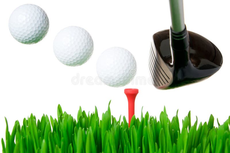 Club de golf que golpea la bola foto de archivo Club de golf que golpea la bola foto de archivo