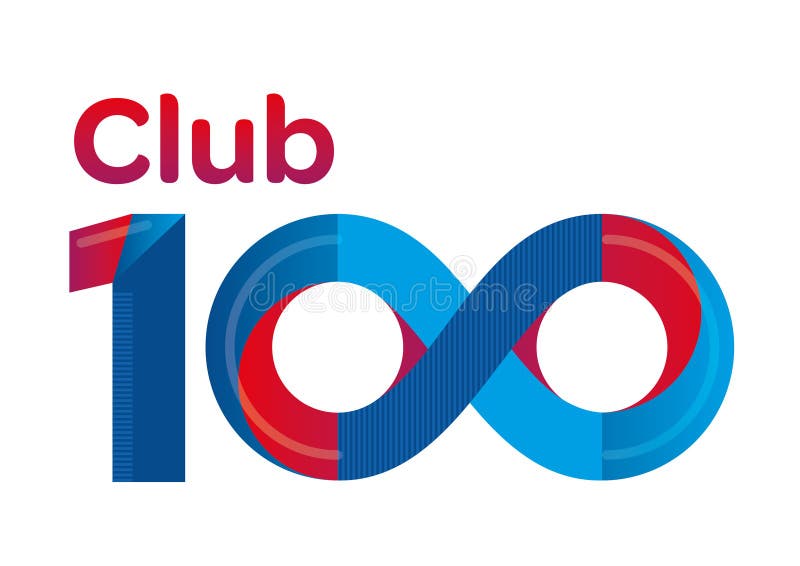 Club 100 logo typography stock illustration. Illustration of business -  71560082