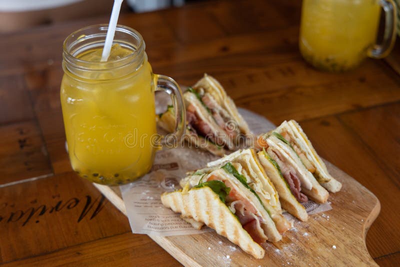 Sandwich and juice stock photo. Image of salad, healthy 17484280