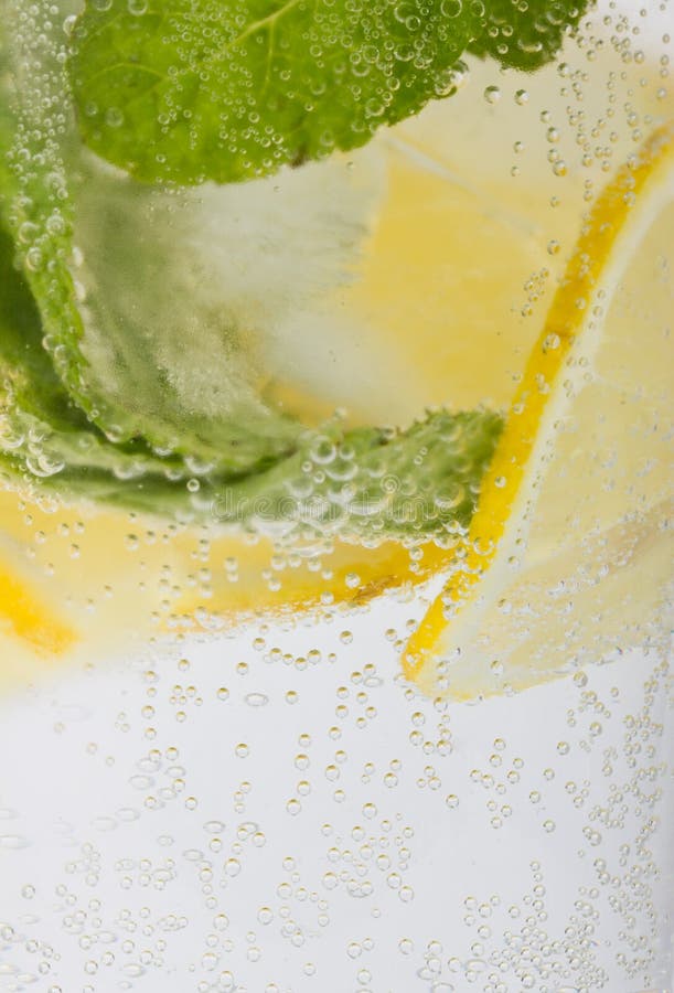 Club Soda Or Gin/Vodka Tonic On A Black Background Stock Photo Image