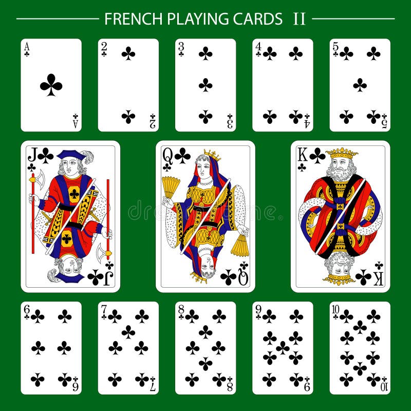 Clubes De Jogos De Cartas Franceses 2 Ilustração do Vetor - Ilustração de  blackjack, jogar: 214429819