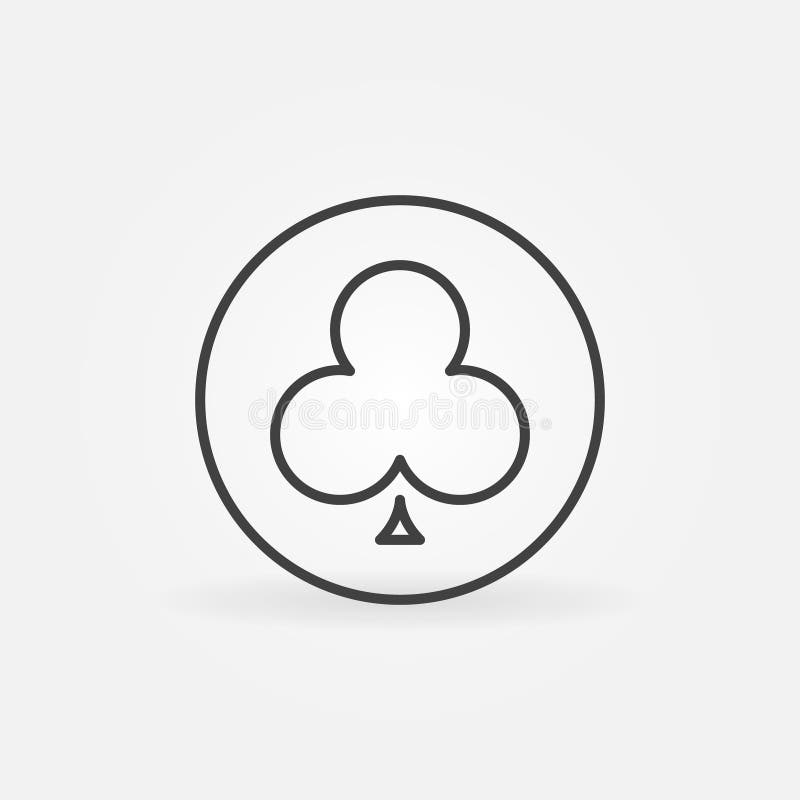 Clubs Playing Card Suit in Circle vector concept linear icon vector illustration