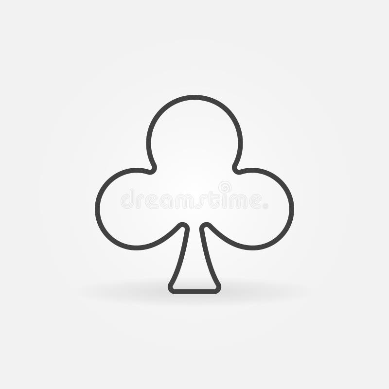 Clubs Playing Card Suit vector concept linear minimal icon or sign stock illustration