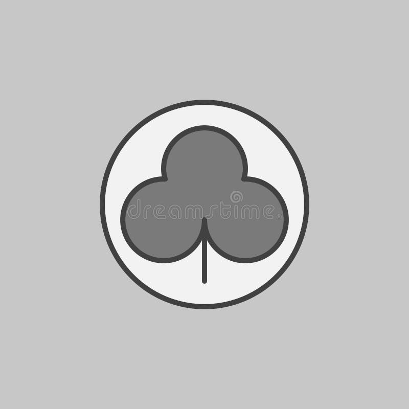 Clubs Playing Card Suit vector concept round colored icon royalty free illustration
