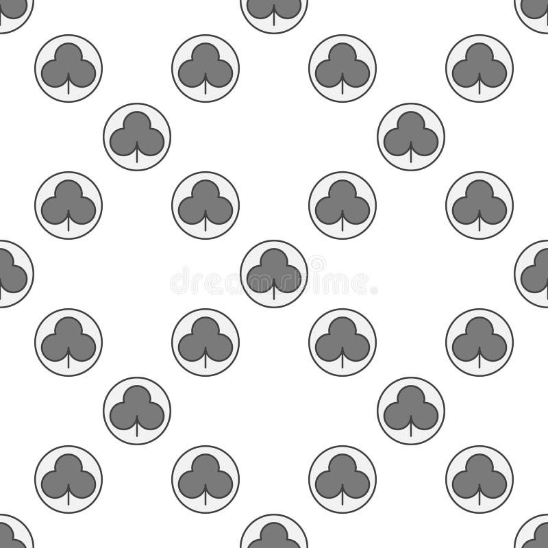 Clubs Playing Card Suit vector round colored seamless pattern stock illustration