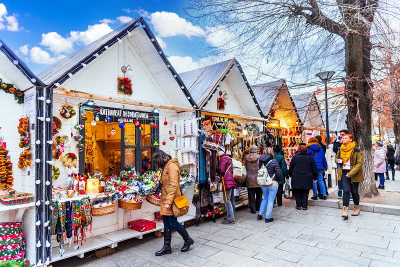 Cluj Napoca, Romania - Winter holiday with Christmas Fair. Cluj Napoca, Romania - December 2019 - Winter holiday background with Cluj Christmas Market
