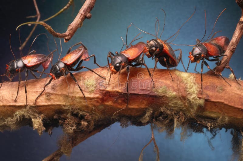 Cluster of Beetles on a Decaying Branch Stock Illustration ... Biology Diagrams