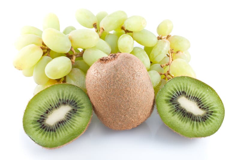 Cluster Of Grapes And Kiwi Fruit Stock Photo Image of fruit, ladyfingers 13809250