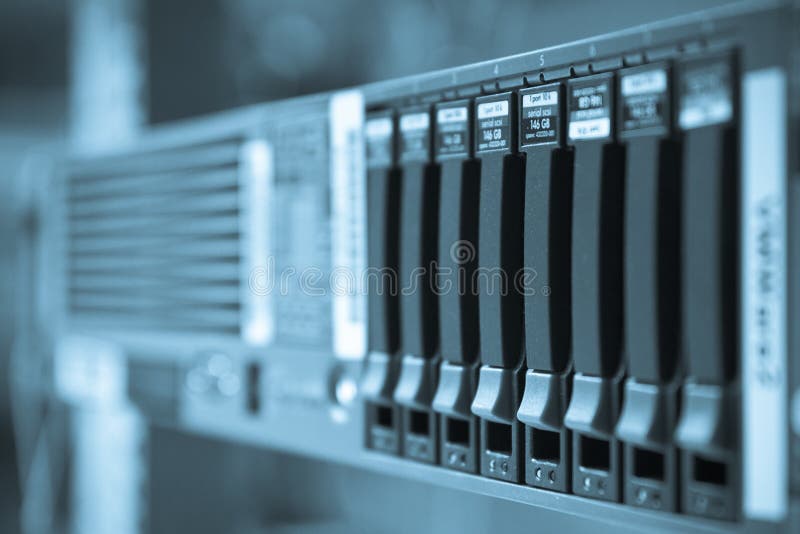 Cluster of hard drives stock photography