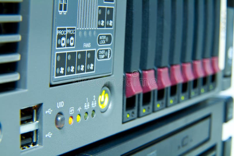 Cluster of hard drives stock photos