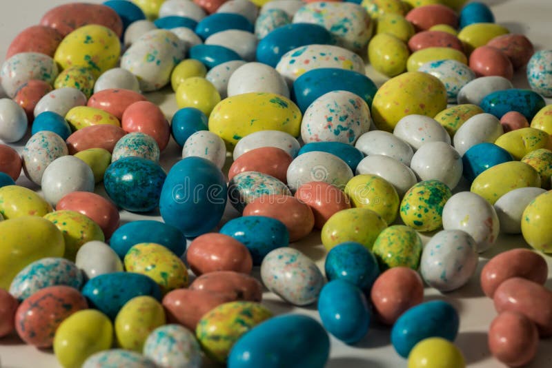 Cluster of Multicolored Candy Easter Eggs Stock Photo Image of close