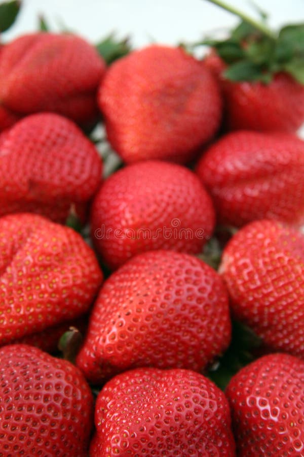 Cluster of Ripe Strawberries