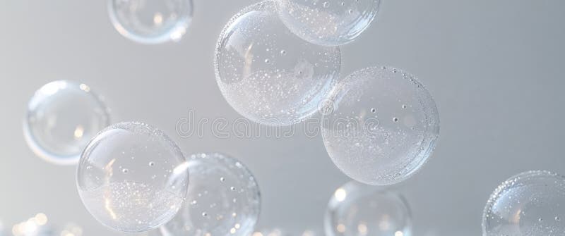 A cluster of soap bubbles captured in a tight shot. royalty free stock images