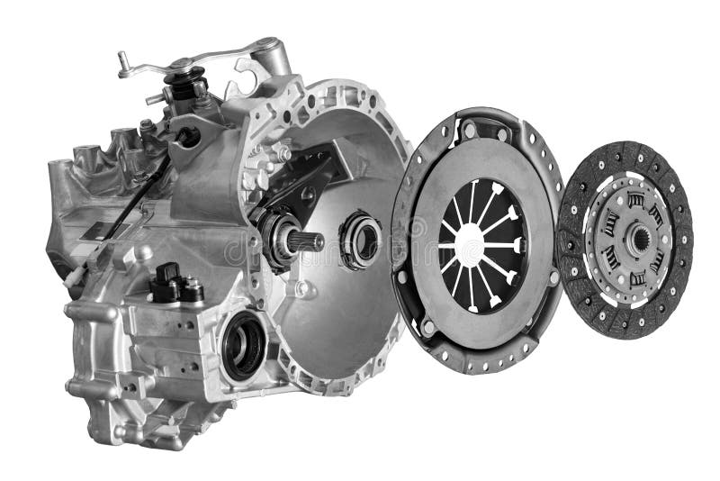 Clutch Disc with Clutch Basket and Bearing and Gearbox Stock Image