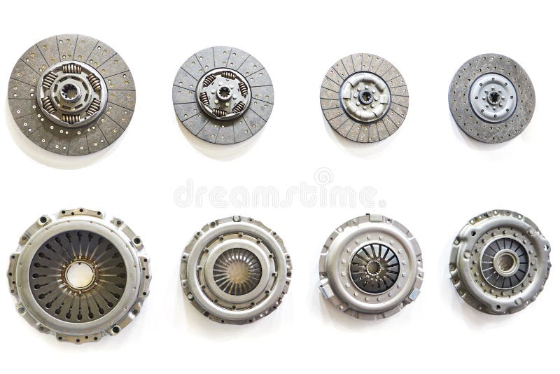 Clutch Discs and Pressure Plates Isolated White Stock Image Image of