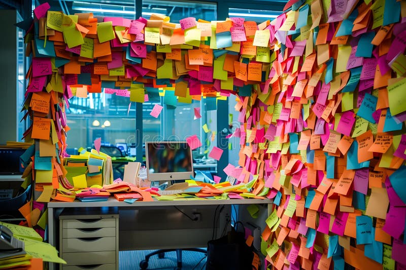 exhausted content creator surrounded by equipment showing YouTube workflow burnout with scattered notes and multiple screens
