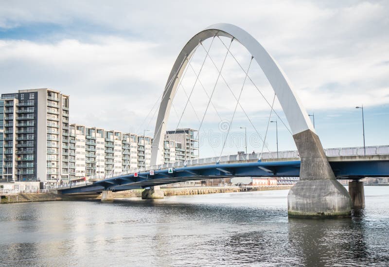 Clyde Arc bridge, Glasgow editorial photography. Image of construction 88834697