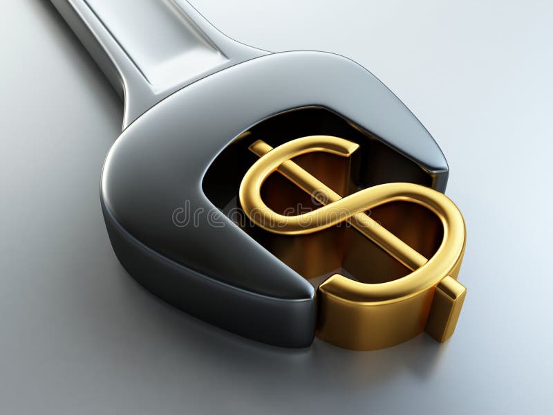Clé et dollar illustration libre de droits Clé et dollar illustration libre de droits
