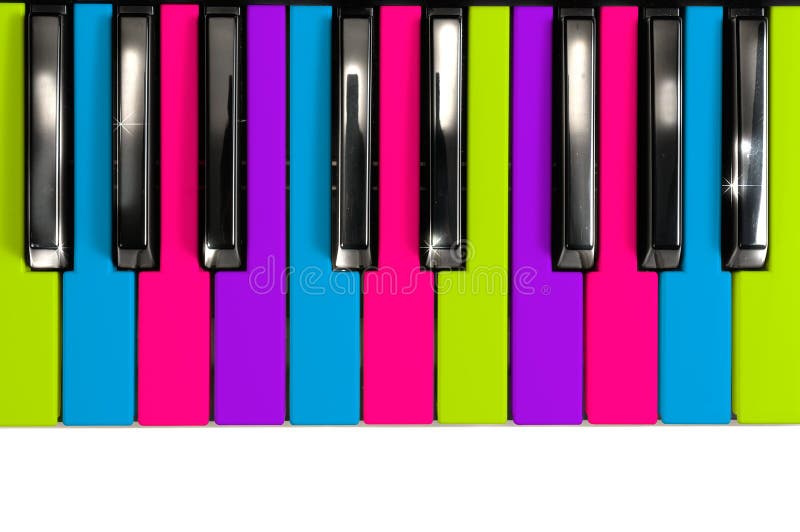 Clés multicolores de piano de type de disco