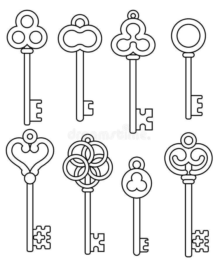 Clés squelettiques de cru illustration de vecteur Clés squelettiques de cru illustration de vecteur