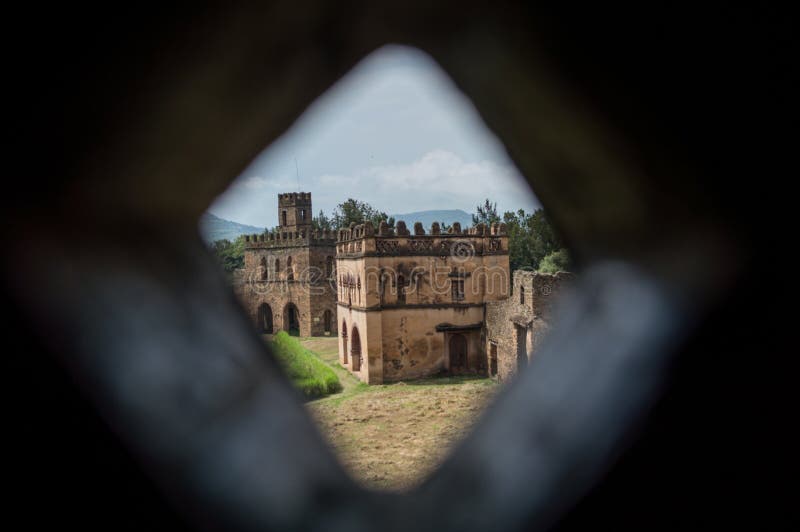Clôture royale de château de Fasil Ghebbi, Gondar, Ethiopie photo libre de droits Clôture royale de château de Fasil Ghebbi, Gondar, Ethiopie photo libre de droits