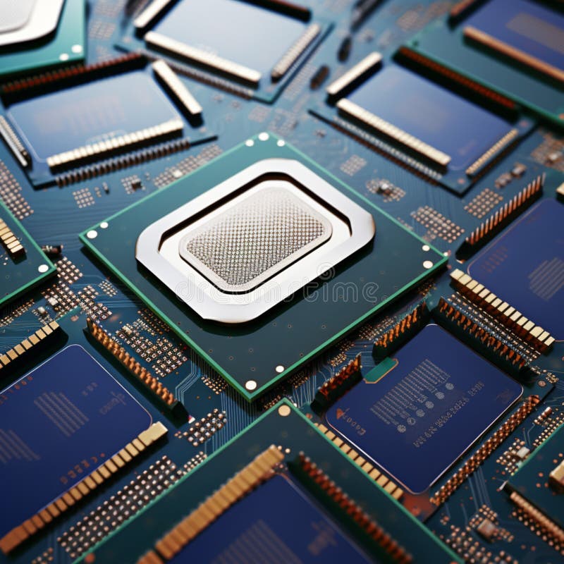 Cluster of CPUs, central processor units, isolated on neutral background For Social Media Post Size. Cluster of CPUs, central processor units, isolated on neutral background For Social Media Post Size