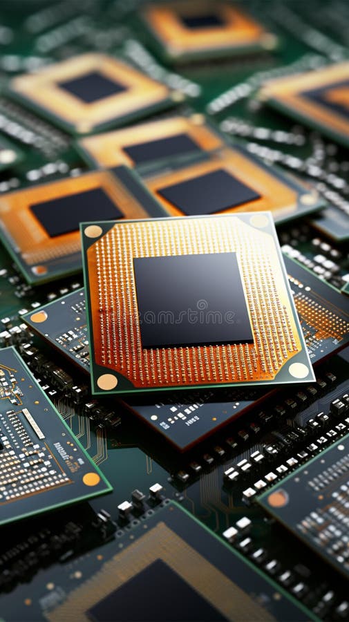 Cluster of CPUs, central processor units, isolated on neutral background Vertical Mobile Wallpaper. Cluster of CPUs, central processor units, isolated on neutral background Vertical Mobile Wallpaper