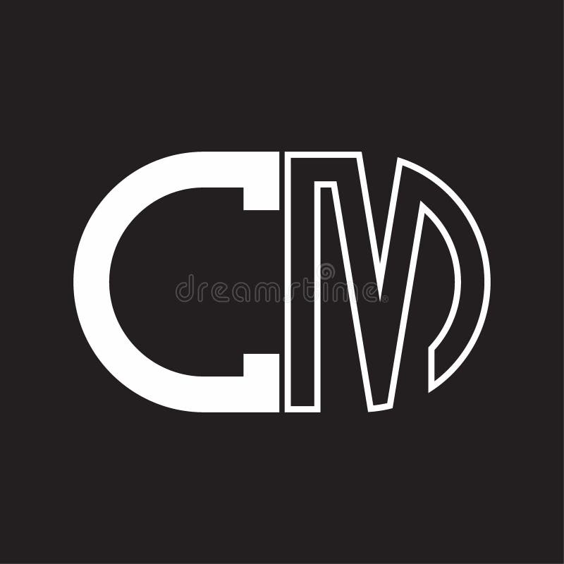 CM Letter Logo Monogram with Oval Shape Negative Space Design Template ...