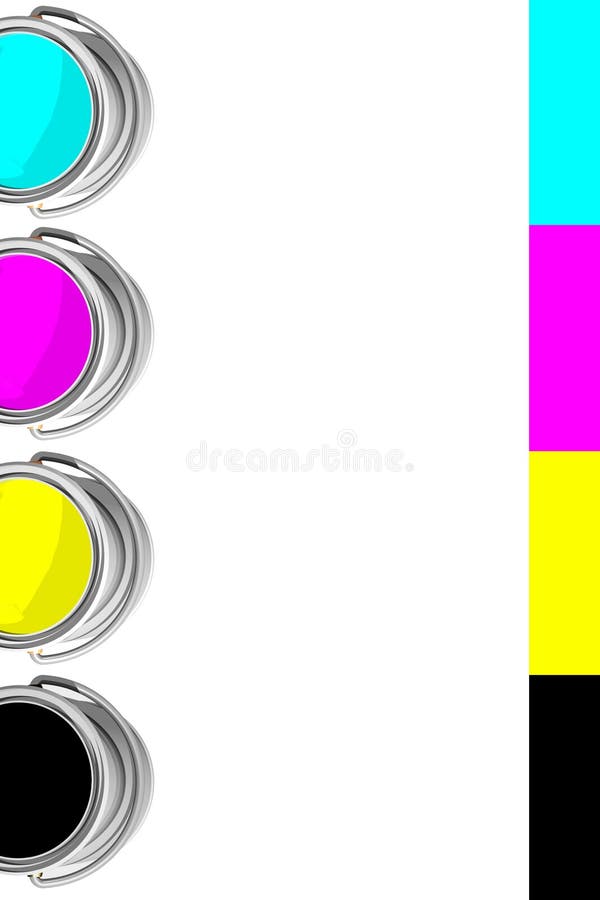 CMYK cans road (3D) stock illustration. Illustration of cmyk 32937809