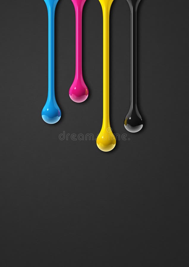 Cmyk ink drops stock illustration. Illustration of yellow - 12506454