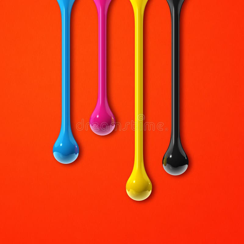 Cmyk ink drops stock illustration. Illustration of yellow - 12506454