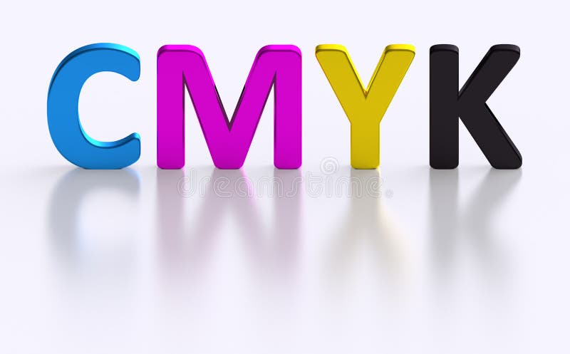 CMYK Letter Four Process Color Printing Stock Illustration CMYK Letter Four Process Color Printing Stock Illustration