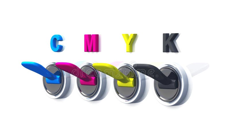 CMYK print color ink switches