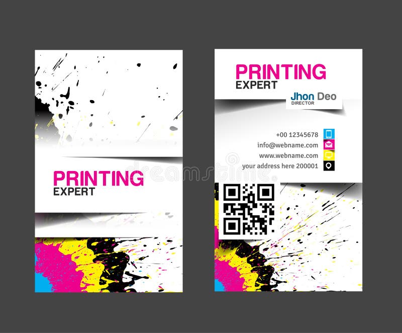 Cmyk printing business card stock illustration