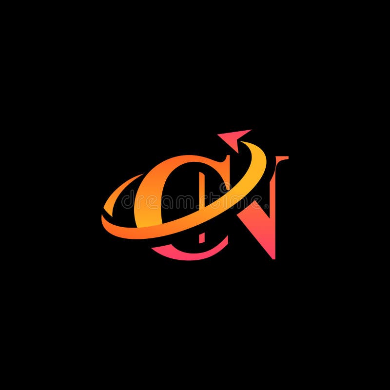 CN aerospace creative logo design royalty free illustration