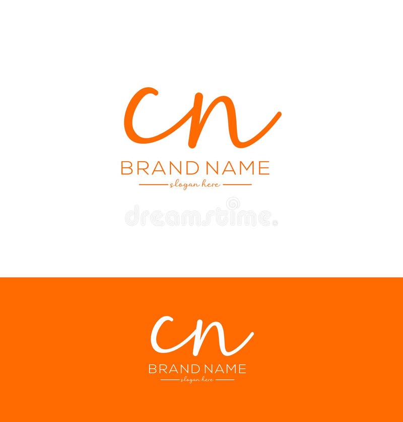 Cn Letter Handwriting Signature Logo cn icon cn latter logo Design stock illustration
