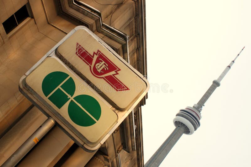 CN Tower and GO Transit Sign