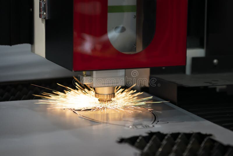 CNC Gas Cutting Metal Sheet Stock Image Image of plasma, melting