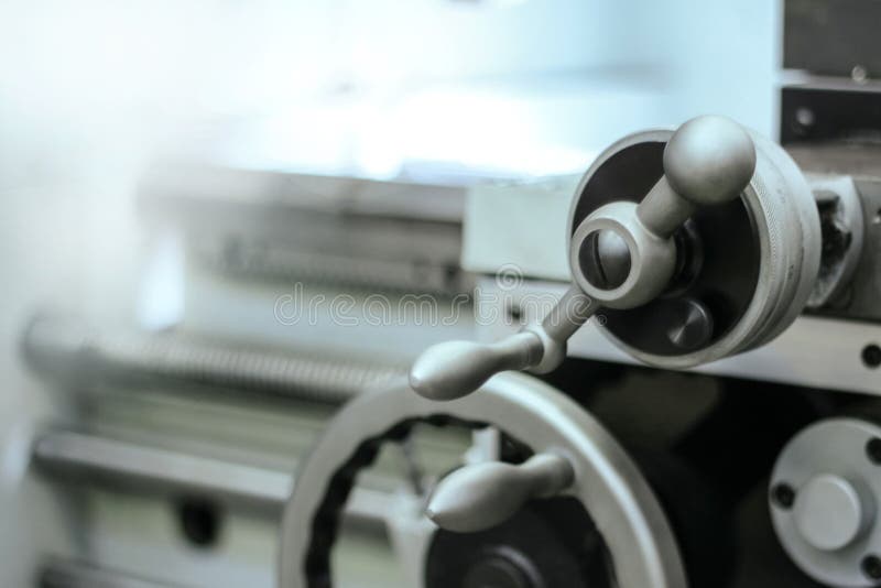 The CNC Lathe Machine. Turning Machine for Drilling with the Drill Tool and Center Drill Tool