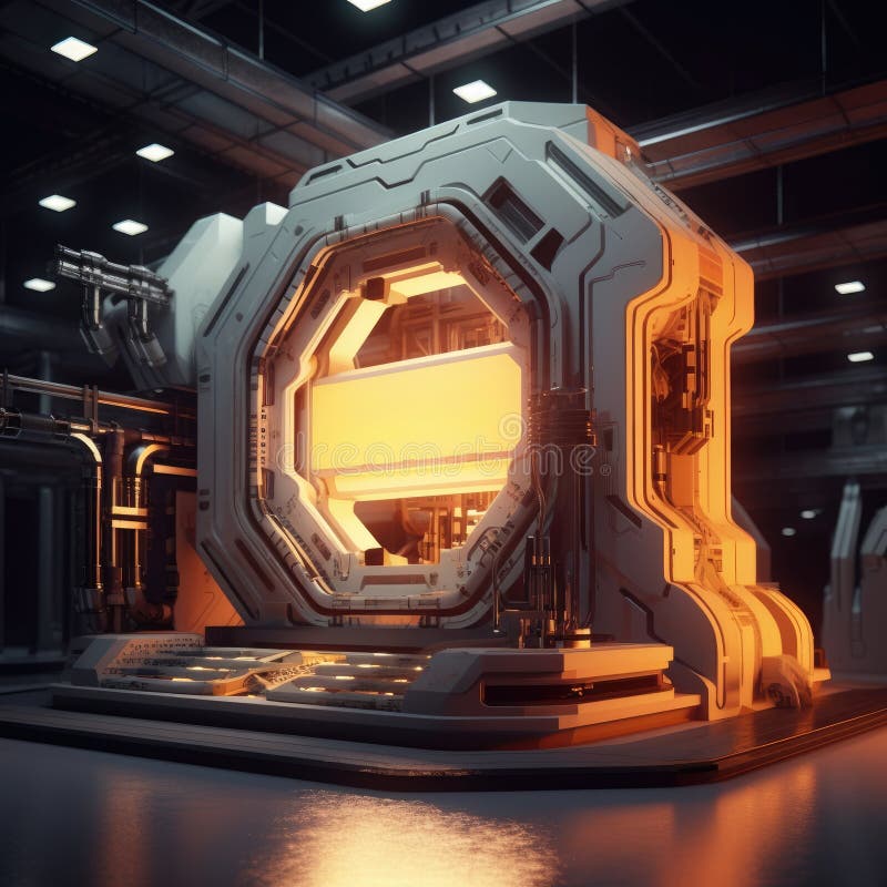 The CNC machine of the future stock illustration