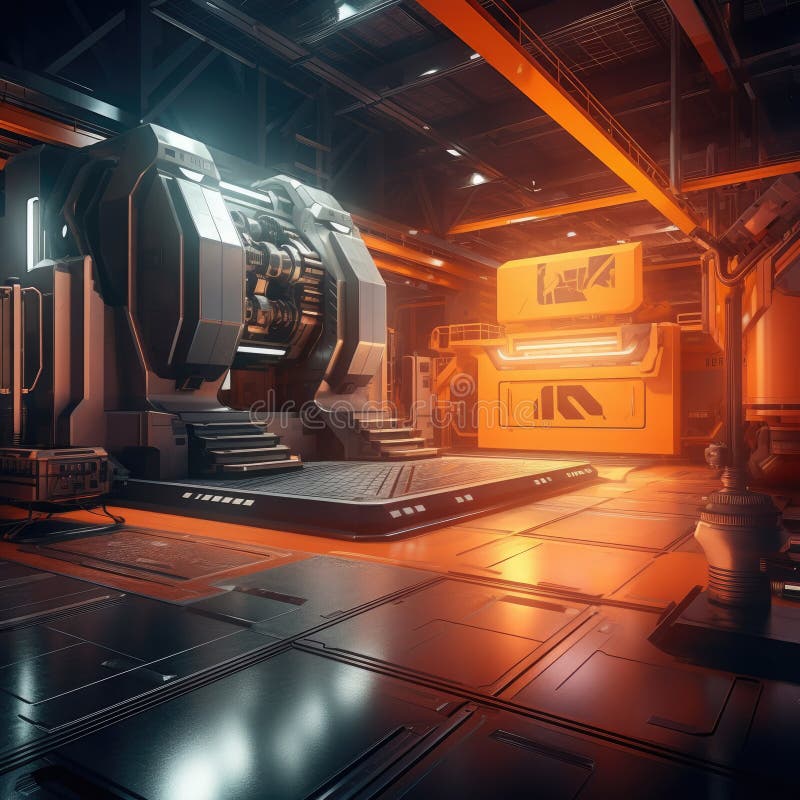 The CNC machine of the future stock illustration