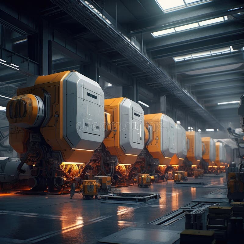 The CNC machine of the future stock illustration